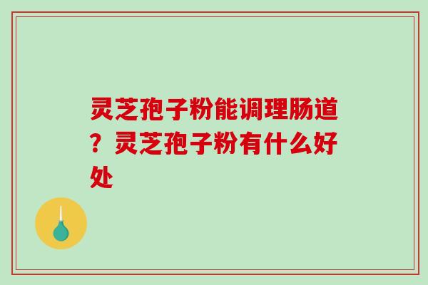 灵芝孢子粉能调理肠道?灵芝孢子粉有什么好处 灵芝孢子粉能调理肠道?灵芝孢子粉有什么好处