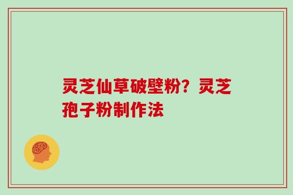 灵芝仙草破壁粉?灵芝孢子粉制作法 灵芝仙草破壁粉?灵芝孢子粉制作法