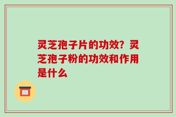 灵芝孢子片的功效?灵芝孢子粉的功效和作用是什么 灵芝孢子片的功效?灵芝孢子粉的功效和作用是什么