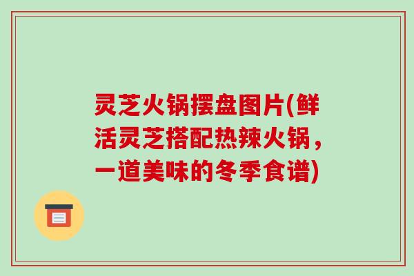 灵芝火锅摆盘图片(鲜活灵芝搭配热辣火锅，一道美味的冬季食谱)