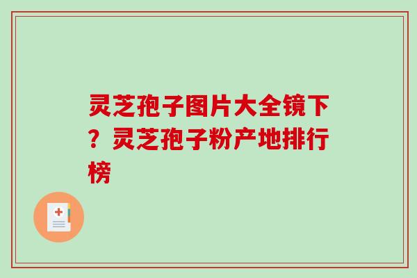 灵芝孢子图片大全镜下？灵芝孢子粉产地排行榜