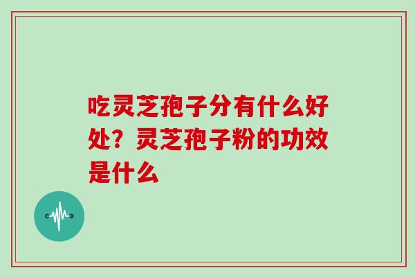 吃灵芝孢子分有什么好处?灵芝孢子粉的功效是什么 吃灵芝孢子分有什么好处?灵芝孢子粉的功效是什么