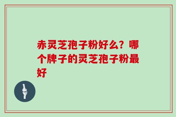 赤灵芝孢子粉好么？哪个牌子的灵芝孢子粉好