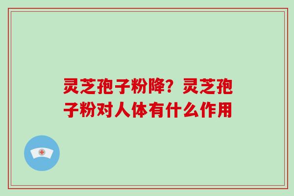 灵芝孢子粉降？灵芝孢子粉对人体有什么作用