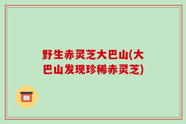 野生赤灵芝大巴山(大巴山发现珍稀赤灵芝)