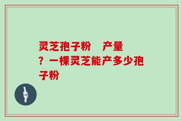 灵芝孢子粉   产量？一棵灵芝能产多少孢子粉