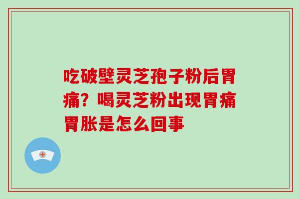 吃破壁灵芝孢子粉后胃痛？喝灵芝粉出现胃痛胃胀是怎么回事