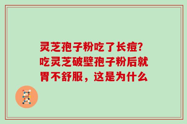 灵芝孢子粉吃了长痘？吃灵芝破壁孢子粉后就胃不舒服，这是为什么