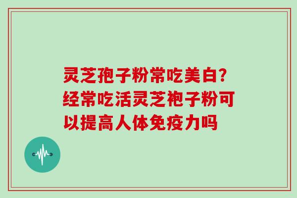 灵芝孢子粉常吃美白?经常吃活灵芝袍子粉可以提高人体免疫力吗 灵芝孢子粉常吃美白?经常吃活灵芝袍子粉可以提高人体免疫力吗