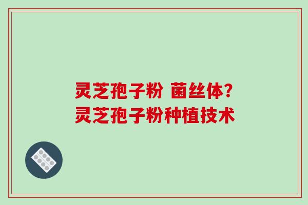 灵芝孢子粉 菌丝体?灵芝孢子粉种植技术 灵芝孢子粉 菌丝体?灵芝孢子粉种植技术