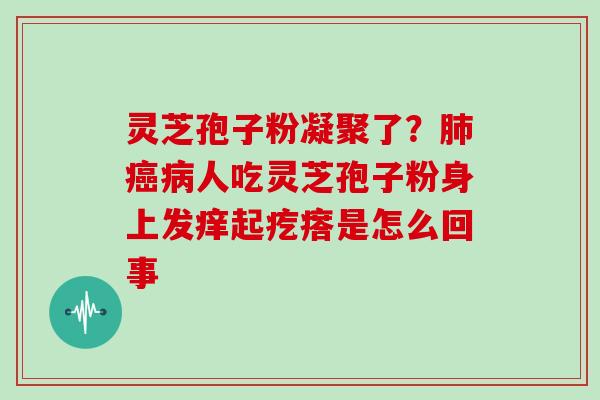 灵芝孢子粉凝聚了?人吃灵芝孢子粉身上发痒起疙瘩是怎么回事 灵芝孢子粉凝聚了?人吃灵芝孢子粉身上发痒起疙瘩是怎么回事