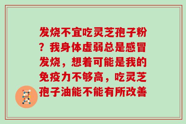 发烧不宜吃灵芝孢子粉？我身体虚弱总是发烧，想着可能是我的免疫力不够高，吃灵芝孢子油能不能有所改善