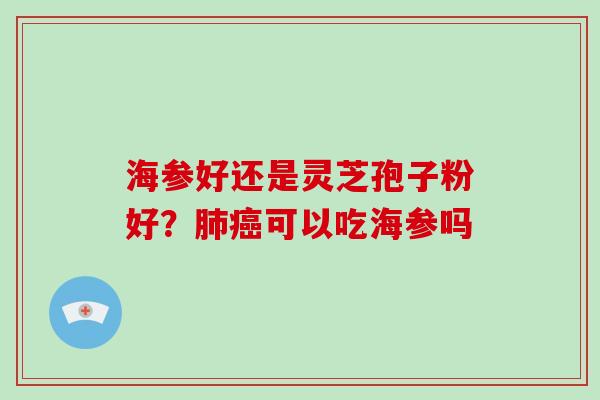 海参好还是灵芝孢子粉好?可以吃海参吗 海参好还是灵芝孢子粉好?可以吃海参吗