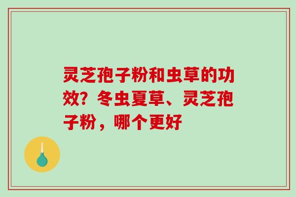 灵芝孢子粉和虫草的功效?冬虫夏草、灵芝孢子粉,哪个更好 灵芝孢子粉和虫草的功效?冬虫夏草、灵芝孢子粉,哪个更好