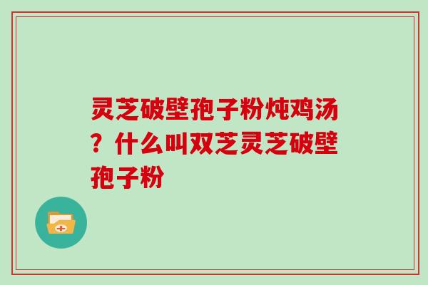 灵芝破壁孢子粉炖鸡汤?什么叫双芝灵芝破壁孢子粉 灵芝破壁孢子粉炖鸡汤?什么叫双芝灵芝破壁孢子粉