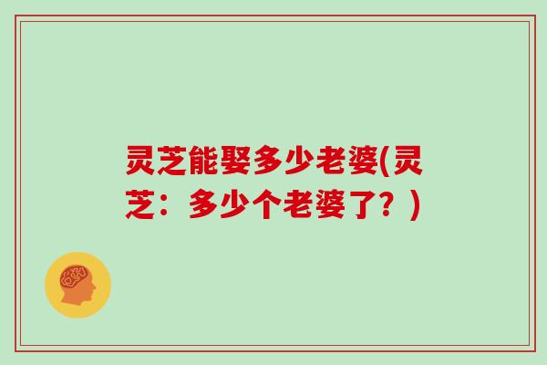 灵芝能娶多少老婆(灵芝:多少个老婆了?) 灵芝能娶多少老婆(灵芝:多少个老婆了?)