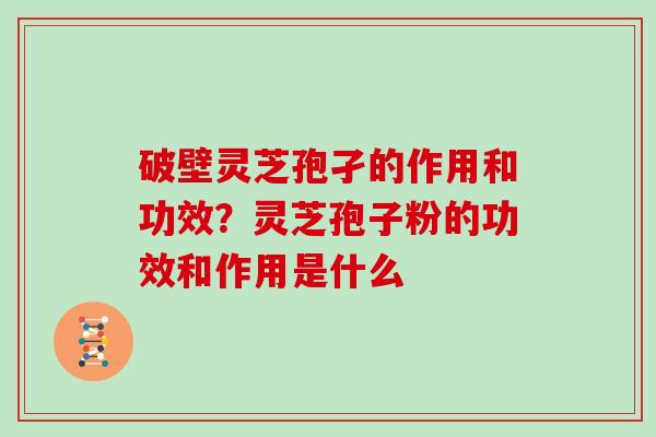 破壁灵芝孢孑的作用和功效?灵芝孢子粉的功效和作用是什么 破壁灵芝孢孑的作用和功效?灵芝孢子粉的功效和作用是什么