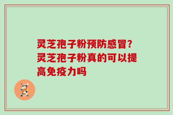 灵芝孢子粉？灵芝孢子粉真的可以提高免疫力吗