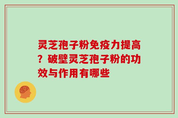 灵芝孢子粉免疫力提高?破壁灵芝孢子粉的功效与作用有哪些 灵芝孢子粉免疫力提高?破壁灵芝孢子粉的功效与作用有哪些