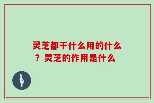 灵芝都干什么用的什么 ?灵芝的作用是什么 灵芝都干什么用的什么 ?灵芝的作用是什么