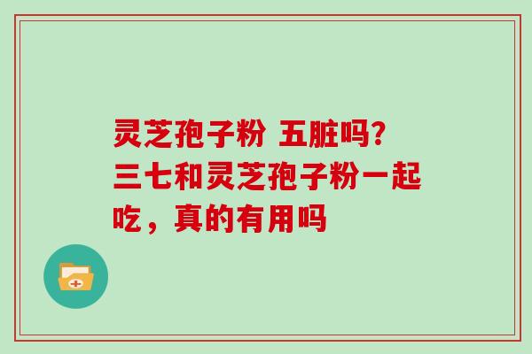 灵芝孢子粉 五脏吗?三七和灵芝孢子粉一起吃,真的有用吗 灵芝孢子粉 五脏吗?三七和灵芝孢子粉一起吃,真的有用吗