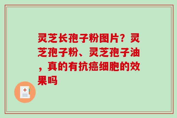 灵芝长孢子粉图片?灵芝孢子粉、灵芝孢子油,真的有抗细胞的效果吗 灵芝长孢子粉图片?灵芝孢子粉、灵芝孢子油,真的有抗细胞的效果吗
