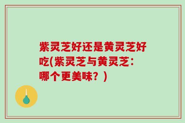 紫灵芝好还是黄灵芝好吃(紫灵芝与黄灵芝:哪个更美味?) 紫灵芝好还是黄灵芝好吃(紫灵芝与黄灵芝:哪个更美味?)