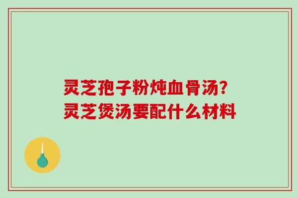 灵芝孢子粉炖骨汤？灵芝煲汤要配什么材料