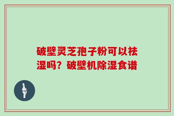 破壁灵芝孢子粉可以祛湿吗？破壁机除湿食谱