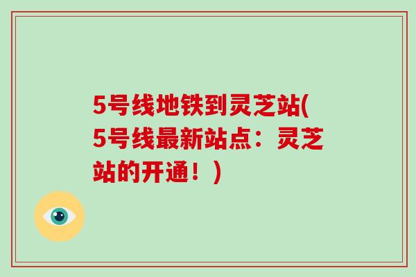 5号线地铁到灵芝站(5号线新站点：灵芝站的开通！)