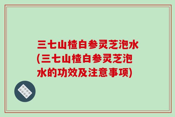 三七山楂白参灵芝泡水(三七山楂白参灵芝泡水的功效及注意事项)