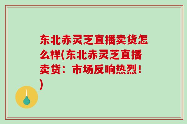 东北赤灵芝直播卖货怎么样(东北赤灵芝直播卖货：市场反响热烈！)