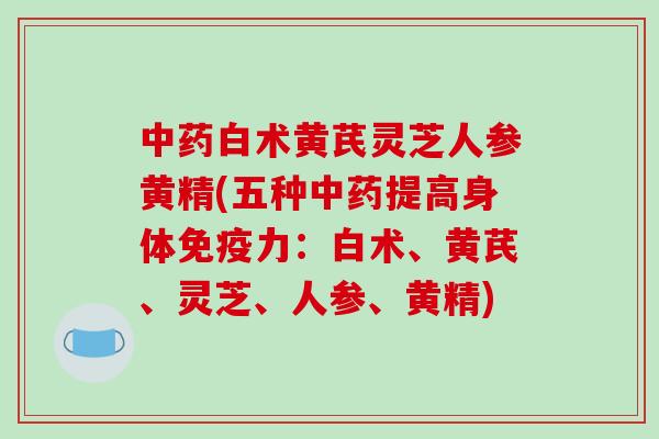 白术黄芪灵芝人参黄精(五种提高身体免疫力：白术、黄芪、灵芝、人参、黄精)