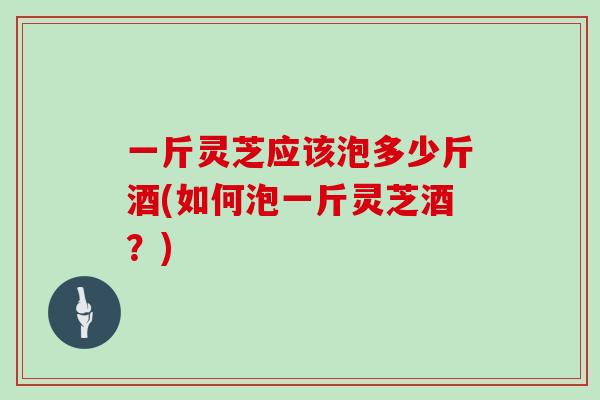 一斤灵芝应该泡多少斤酒(如何泡一斤灵芝酒？)