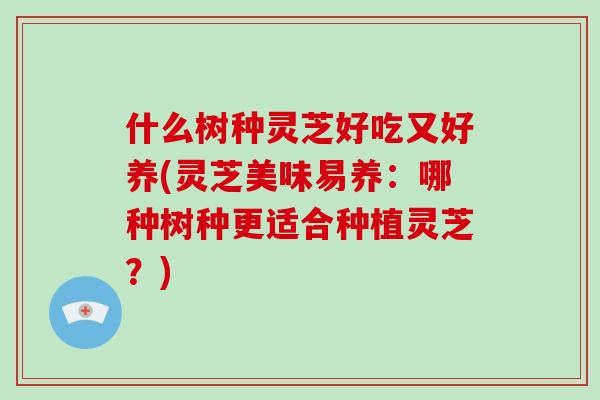 什么树种灵芝好吃又好养(灵芝美味易养：哪种树种更适合种植灵芝？)