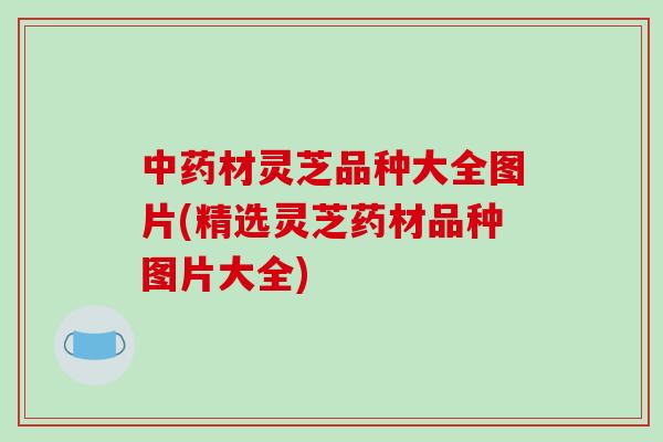 材灵芝品种大全图片(精选灵芝药材品种图片大全)