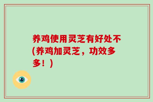 养鸡使用灵芝有好处不(养鸡加灵芝，功效多多！)