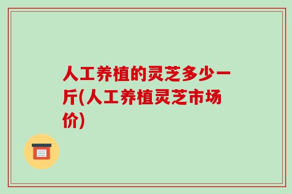 人工养植的灵芝多少一斤(人工养植灵芝市场价)