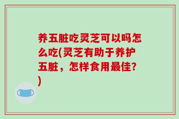 养五脏吃灵芝可以吗怎么吃(灵芝有助于养护五脏，怎样食用佳？)
