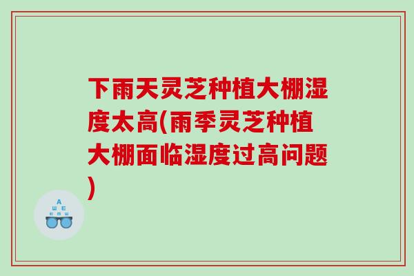 下雨天灵芝种植大棚湿度太高(雨季灵芝种植大棚面临湿度过高问题)