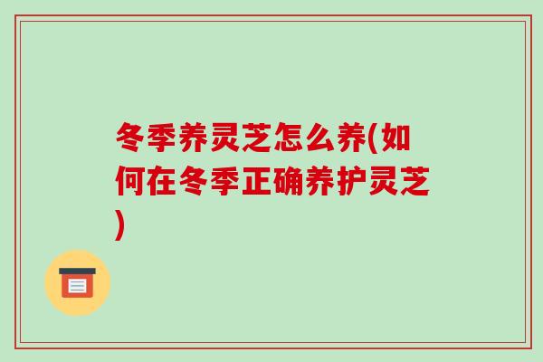 冬季养灵芝怎么养(如何在冬季正确养护灵芝)