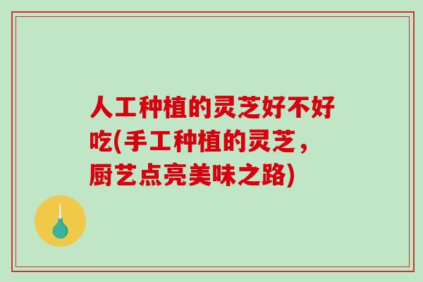 人工种植的灵芝好不好吃(手工种植的灵芝，厨艺点亮美味之路)