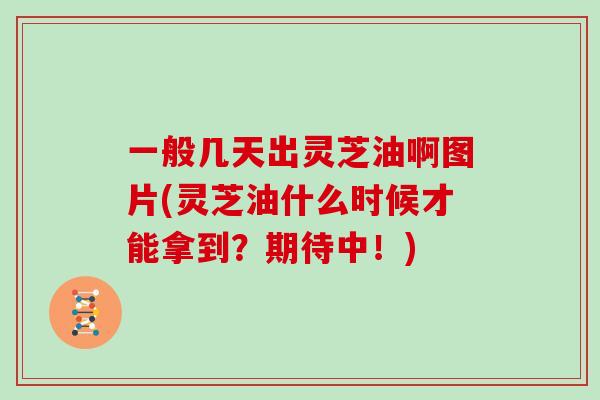 一般几天出灵芝油啊图片(灵芝油什么时候才能拿到？期待中！)