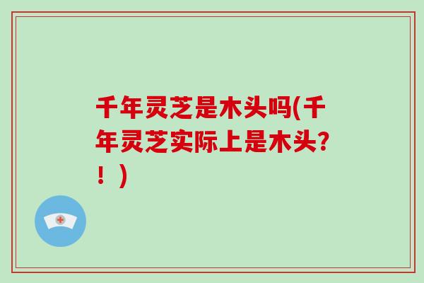 千年灵芝是木头吗(千年灵芝实际上是木头？！)