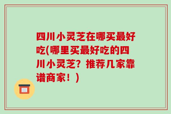 四川小灵芝在哪买好吃(哪里买好吃的四川小灵芝？推荐几家靠谱商家！)