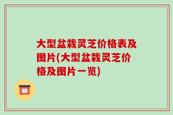 大型盆栽灵芝价格表及图片(大型盆栽灵芝价格及图片一览)