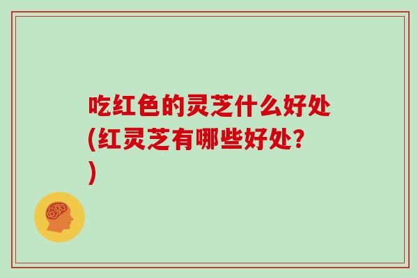 吃红色的灵芝什么好处(红灵芝有哪些好处？)