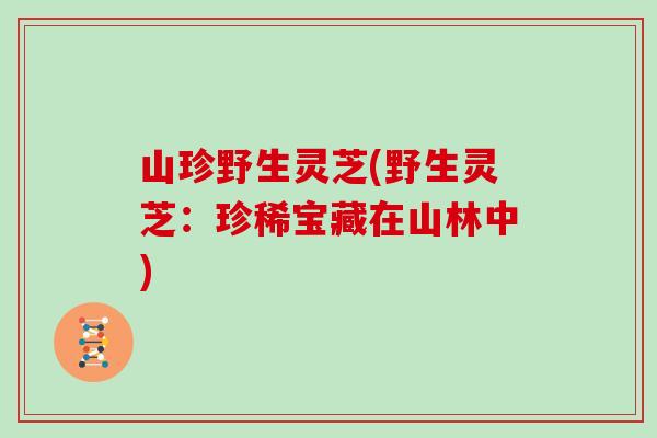 山珍野生灵芝(野生灵芝：珍稀宝藏在山林中)