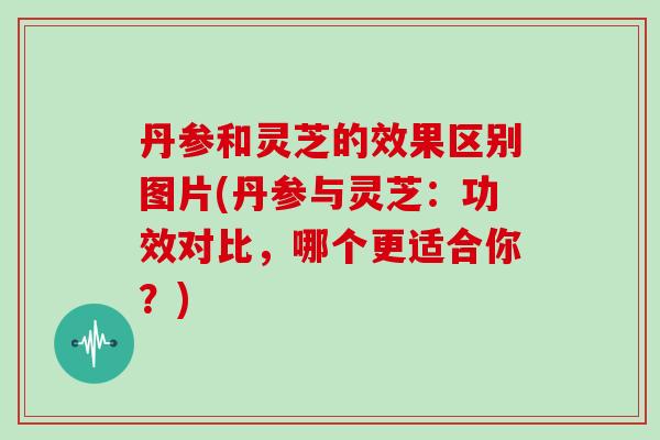丹参和灵芝的效果区别图片(丹参与灵芝:功效对比,哪个更适合你?) 丹参和灵芝的效果区别图片(丹参与灵芝:功效对比,哪个更适合你?)