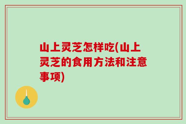 山上灵芝怎样吃(山上灵芝的食用方法和注意事项)